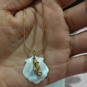 18 K Gold Plated Seahorse Pendant Necklace